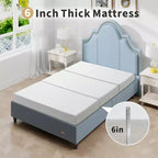 Materasso Pieghevole a Tre Strati 15 cm in Memory Foam Trifold con Copertura Lavabile, Fondo Antiscivolo e Borsa per il Trasporto Salvaspazio, per Letto Ospiti, Animale Domestico
